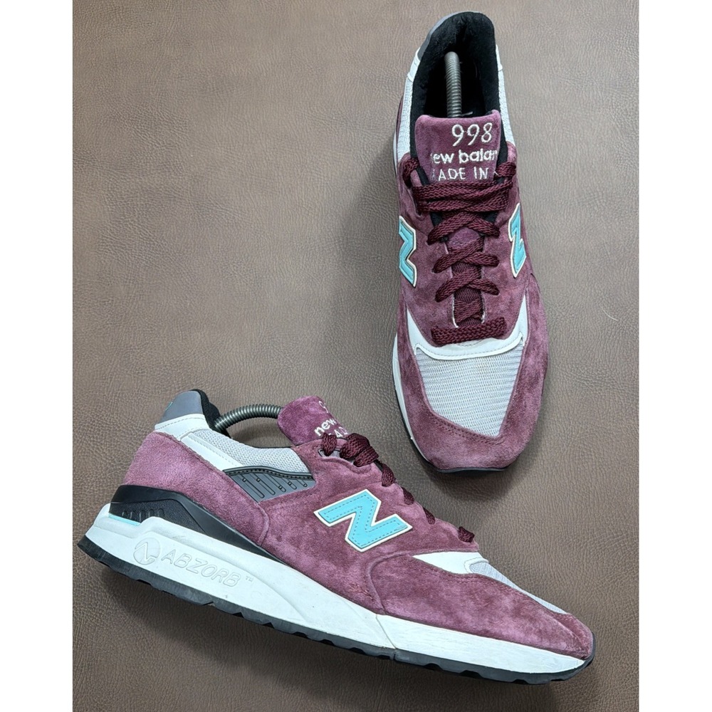 New Balance 998 Made in USA Mens Sz 10.5 Sneakers Shoes RARE BURGUNDY COLORWAY!
